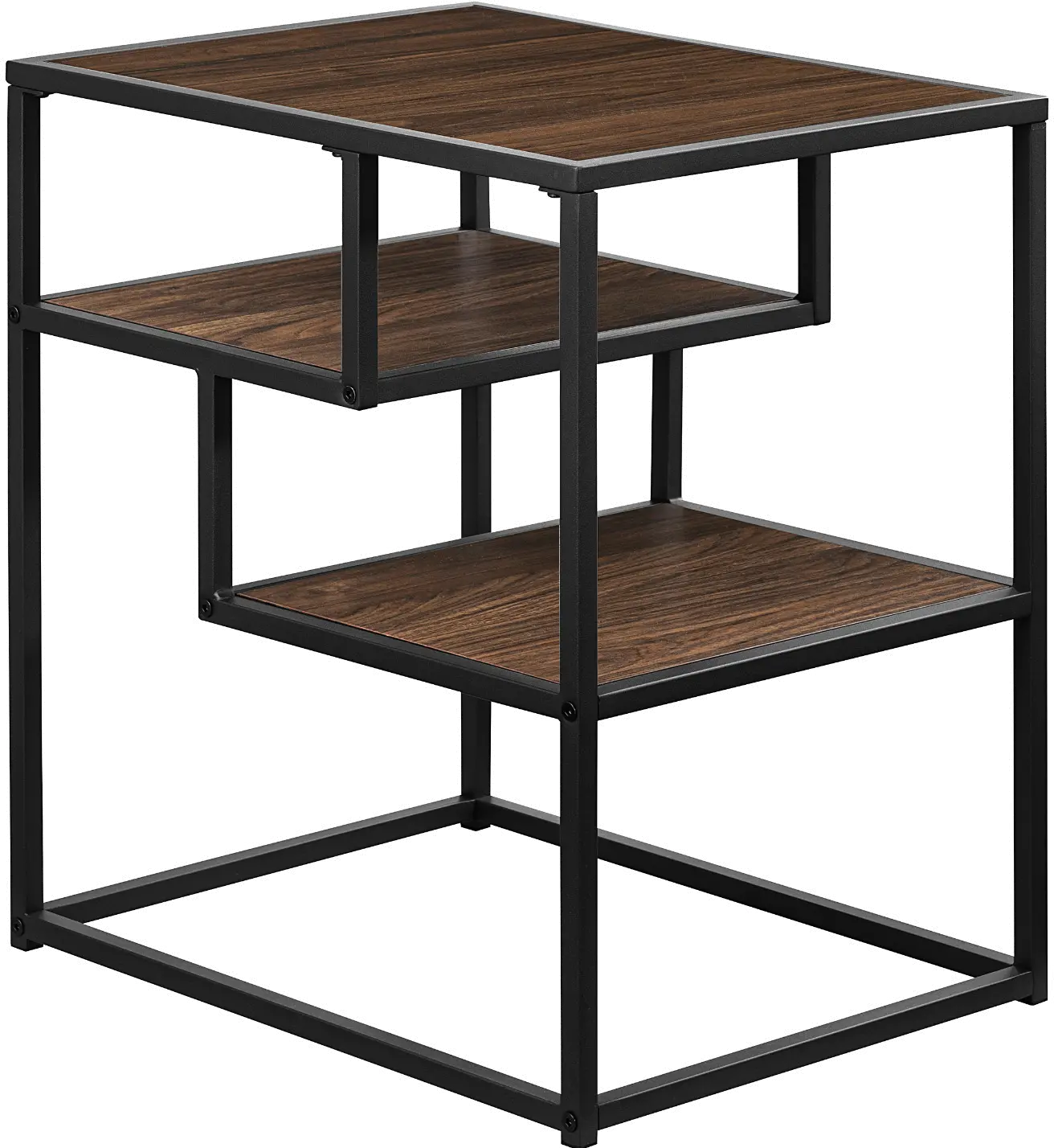 MYO16STDW Maya Dark Walnut Floating Shelf Side Table-3