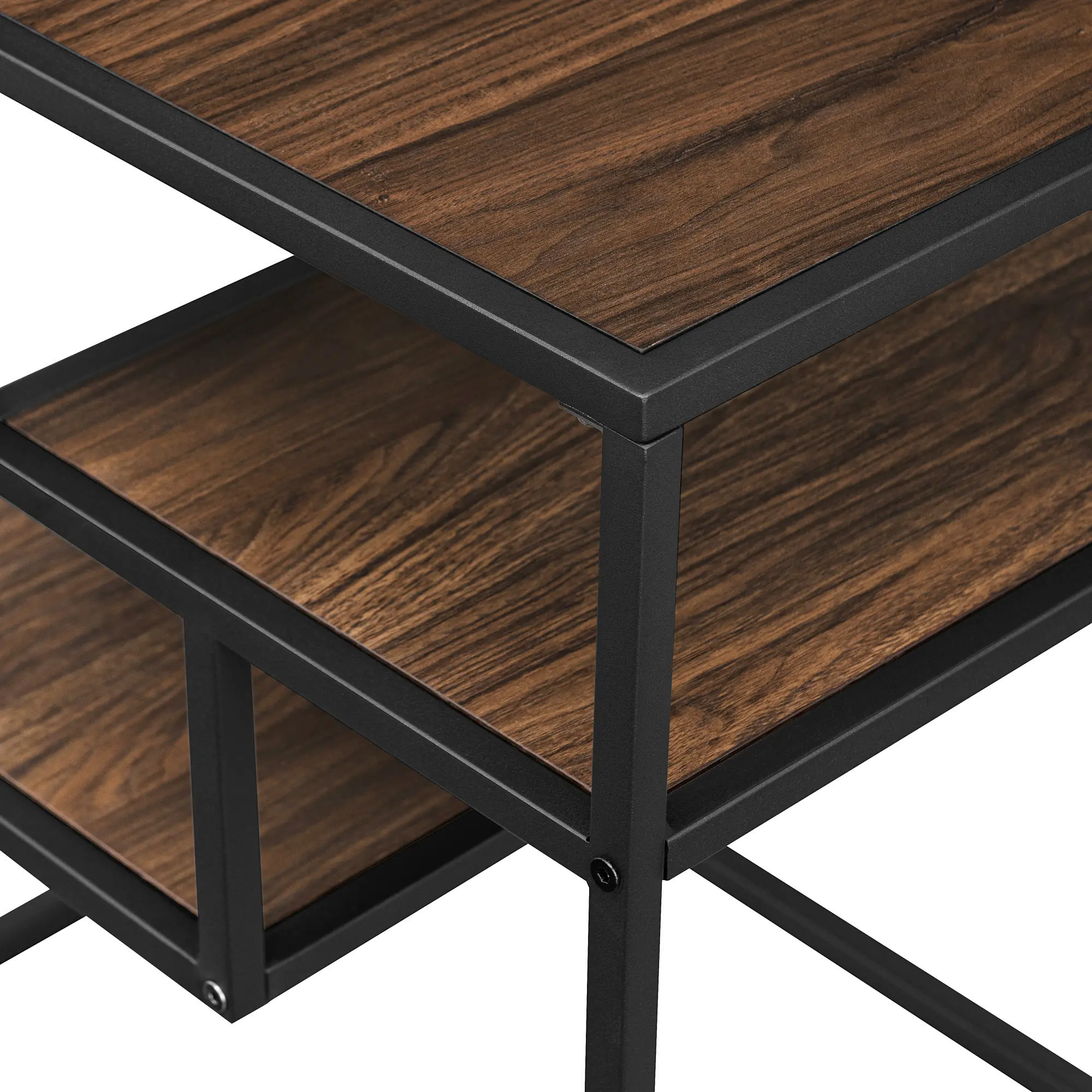 MYO16STDW Maya Dark Walnut Floating Shelf Side Table-5