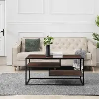 MYO40CTDW Maya Dark Walnut Floating Shelf Coffee Table