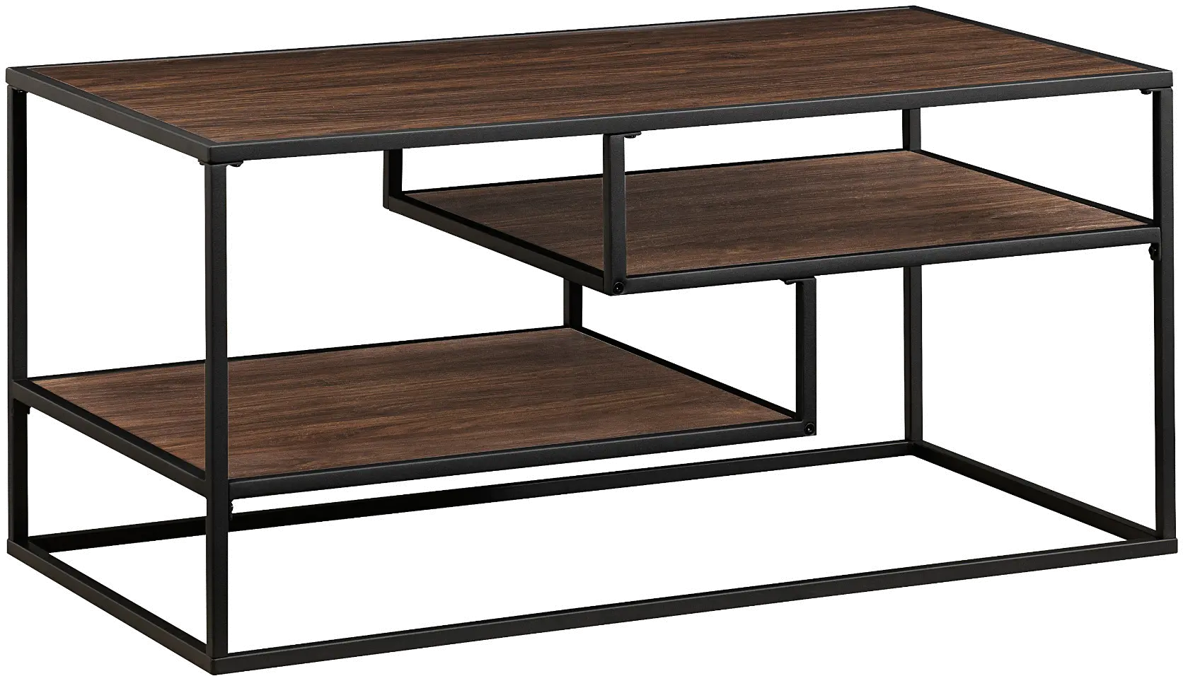 MYO40CTDW Maya Dark Walnut Floating Shelf Coffee Table-3