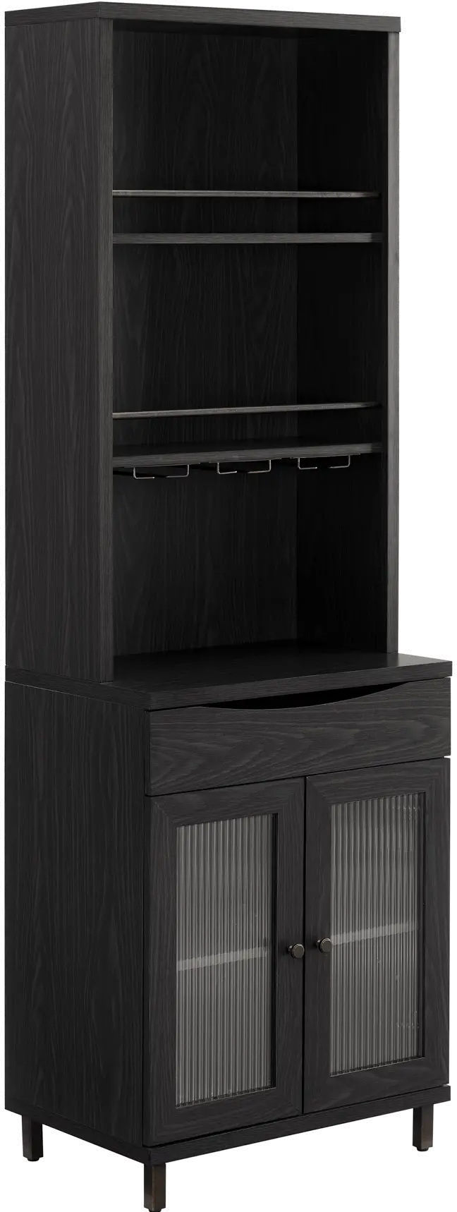 PRLD3DGR Pearl Graphite 72  Bar Cabinet with Hutch-3