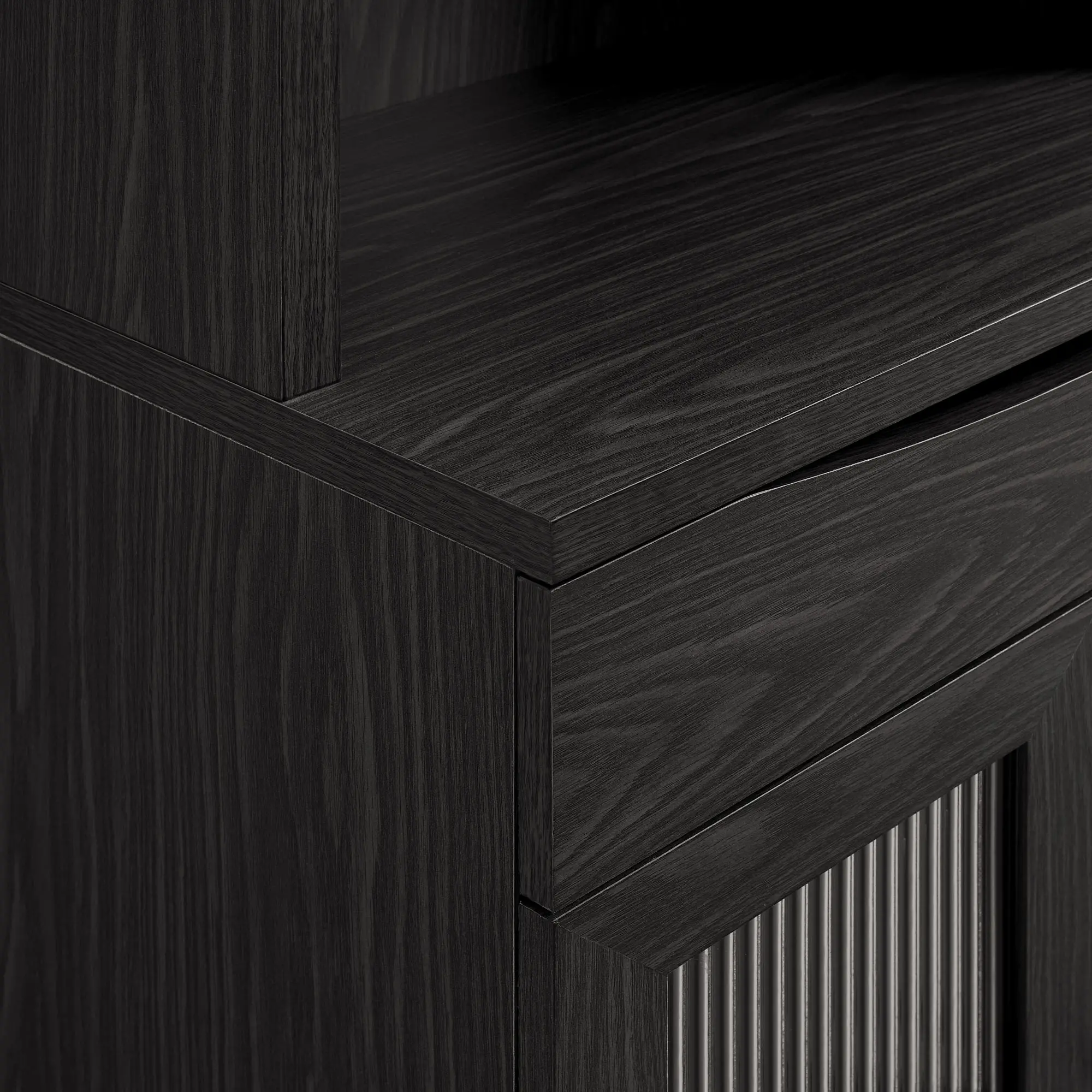 PRLD3DGR Pearl Graphite 72  Bar Cabinet with Hutch-5
