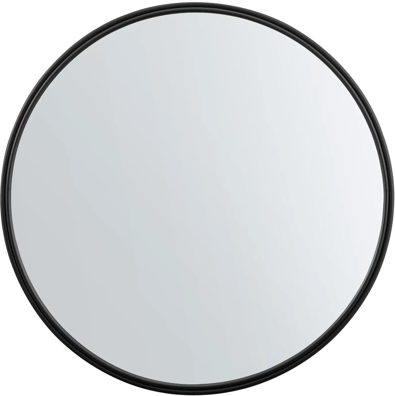 RM36MIBL Black 36  Double Ribbed Frame Wall Mirror-1