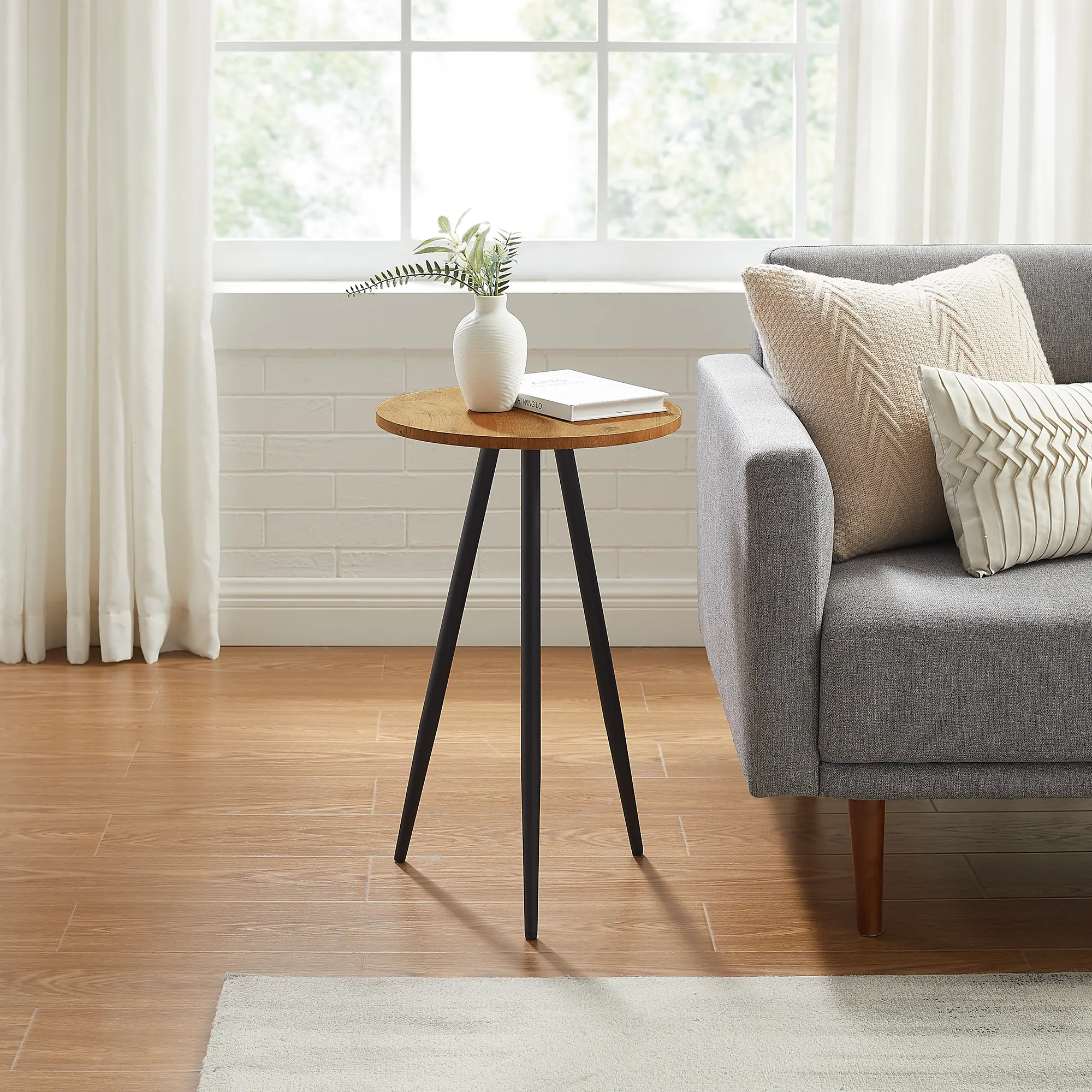 TLLL8KEOBL Tilly Oak & Black Round Side Table-2