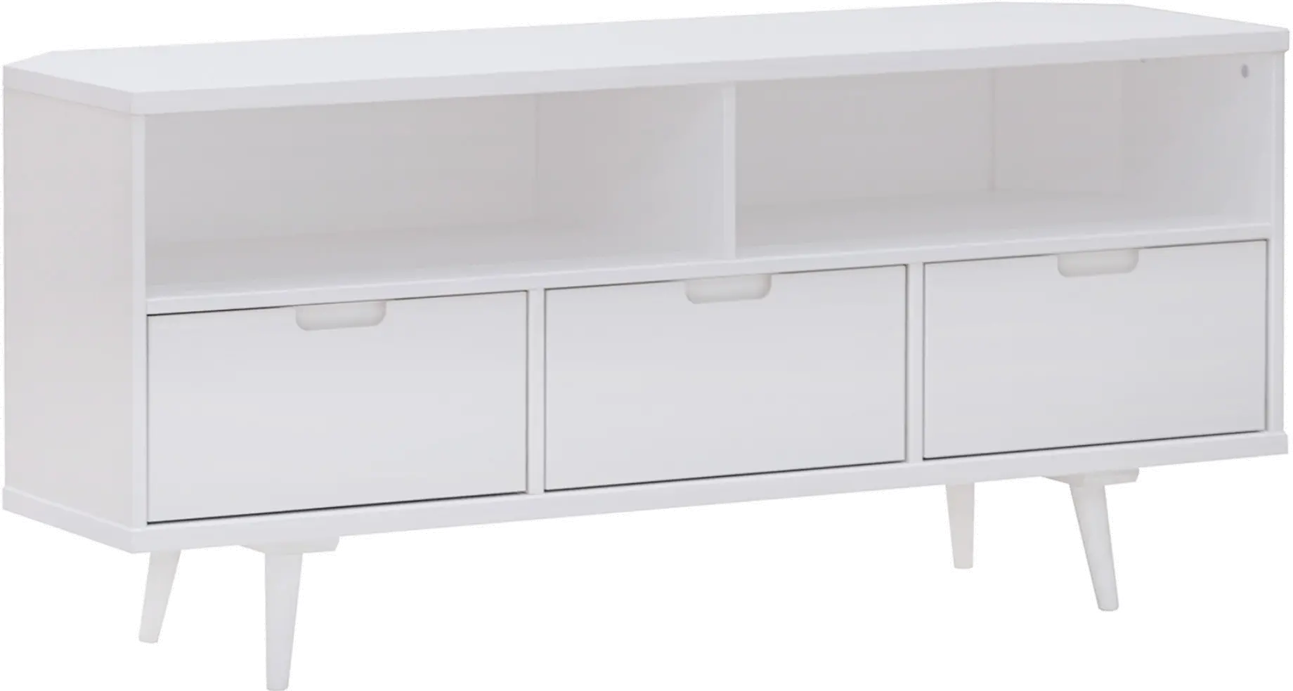 W52IV3DCRNWH Ivy Mid Century 52  White Corner TV Stand-6