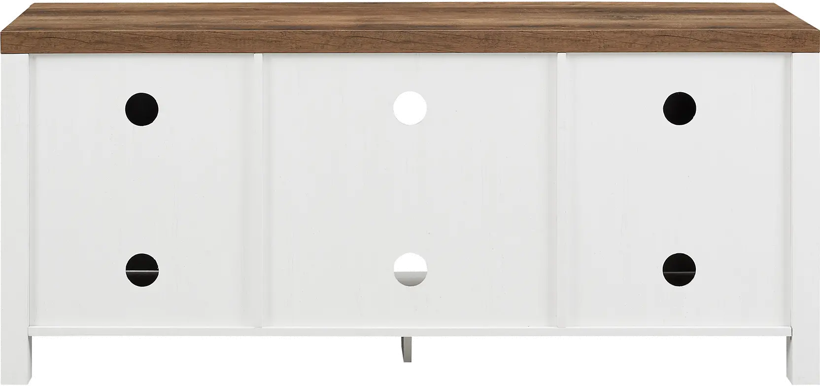 W58BDSDROBRW Barn Door Modern Farmhouse White & Oak 59  TV Stand-4