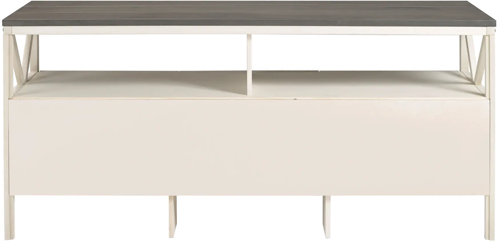 W60NAT3DRWWG Natalee 60  Distressed White & Gray 3-Drawer TV Stand-7