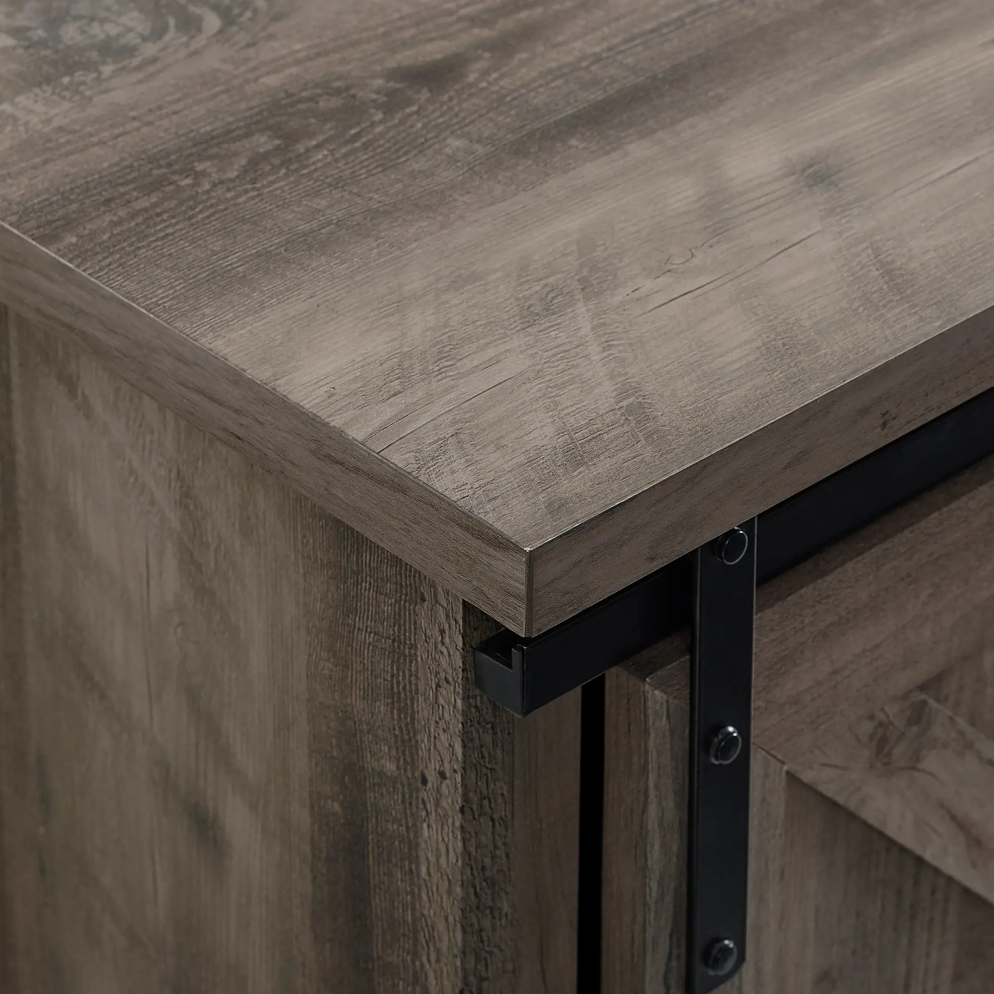 W70SBDGW Sliding Barn Door 70  Gray Wash TV Stand-5