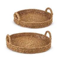 19  Medium Seagrass Handle Tray