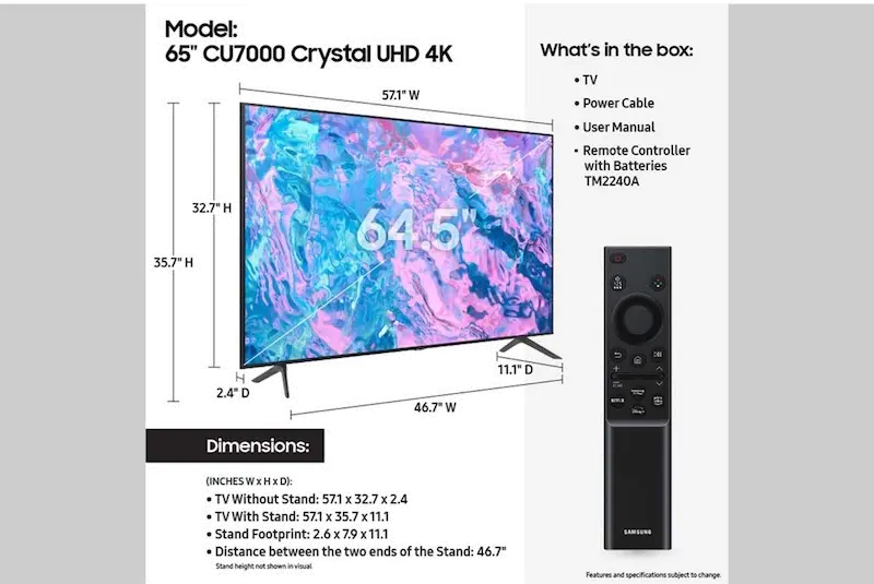 UN65CU7000FXZA Samsung 65  CU7000 Crystal UHD 4K Smart TV-5