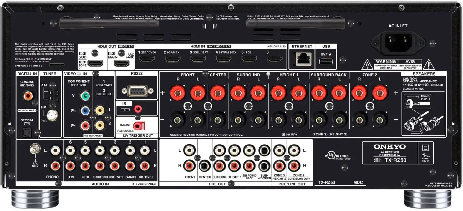 TX-RZ50 Onkyo TX-RZ50 9.2 Channel Network A/V Receiver-4