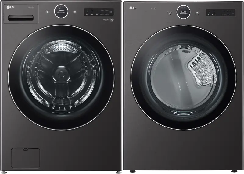 LG Washer and Gas Dryer Set - Black Steel 6700B