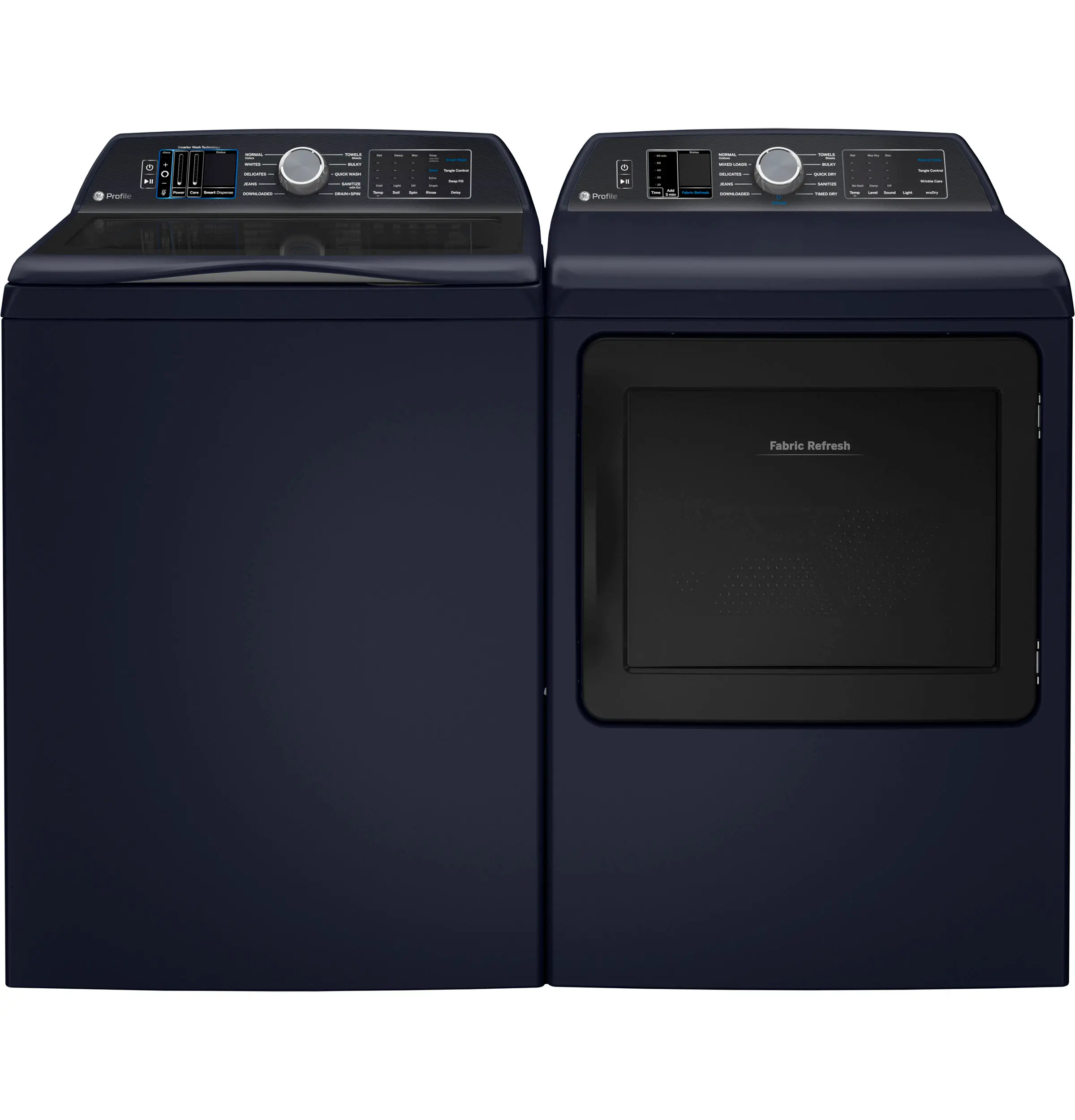 .GEC-BLU-905-GAS--PR GE Profile Agitator Washer and Gas Dryer Set - Blue PT900B-1