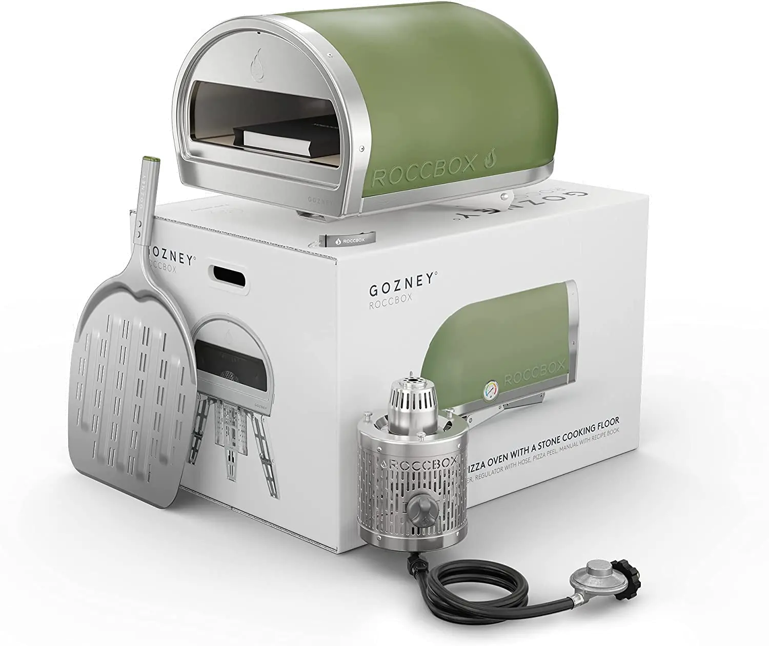 GRPOLUS1073/ROCBX_OL Gozney Roccbox Olive Green Portable Pizza Oven-4
