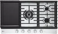 CBGJ3627S LG 36 Inch Gas Cooktop with Griddle - Stainless Steel