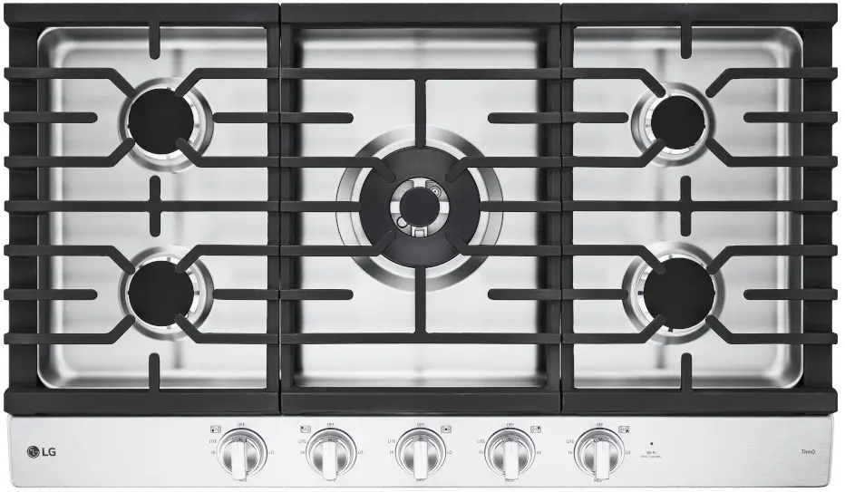 CBGJ3627S LG 36 Inch Gas Cooktop with Griddle - Stainless Steel-2
