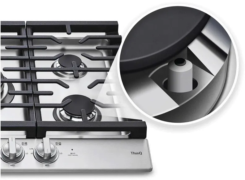 CBGJ3627S LG 36 Inch Gas Cooktop with Griddle - Stainless Steel-5