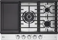 CBGJ3027S LG 30 Inch Gas Cooktop with Griddle - Stainless Steel