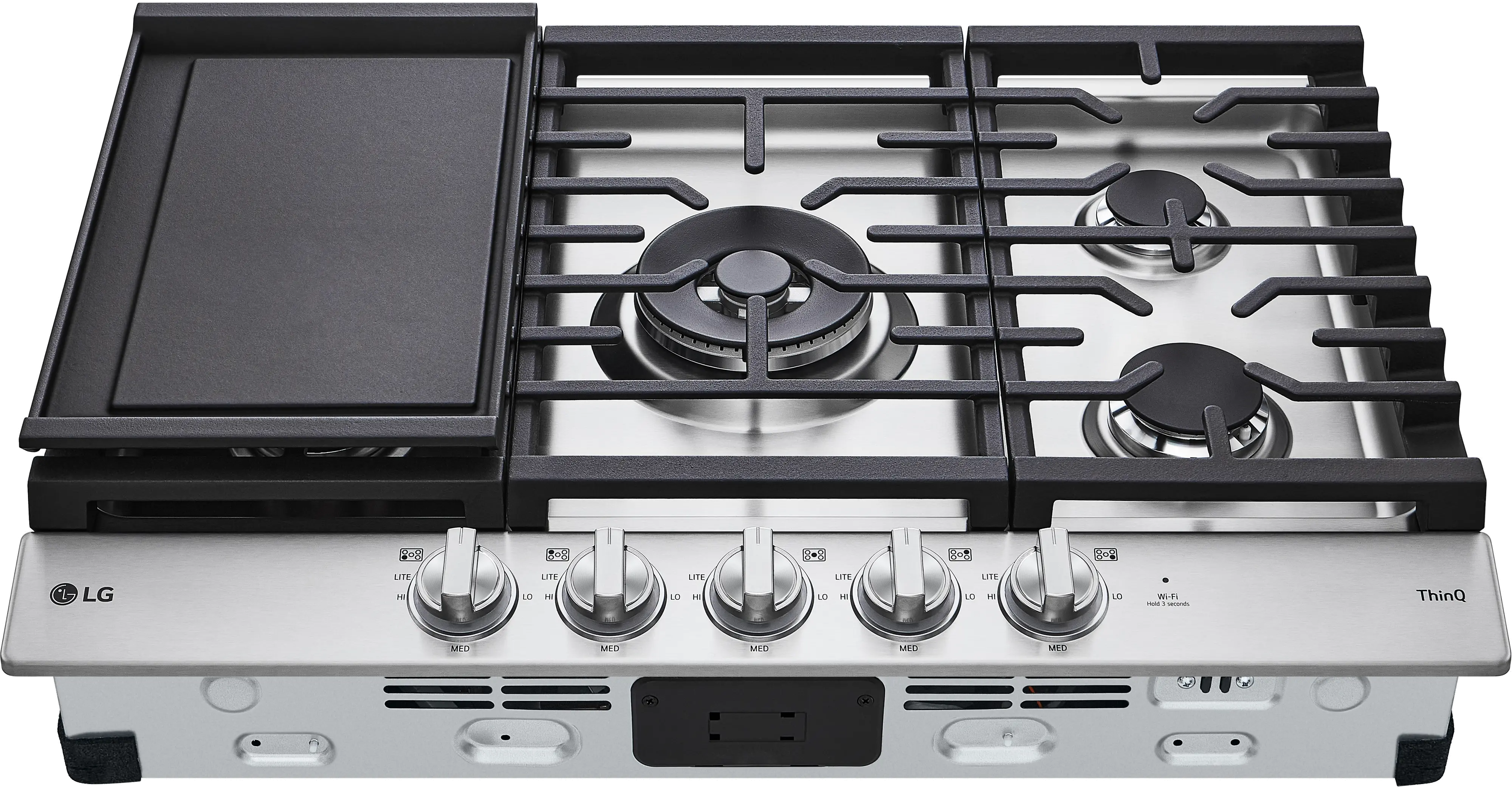 CBGJ3027S LG 30 Inch Gas Cooktop with Griddle - Stainless Steel-4