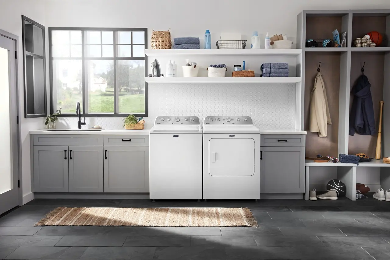 .MAT-W/W-5035-GAS-PR Maytag Gas Washer and Dryer Set - White 5035W-2