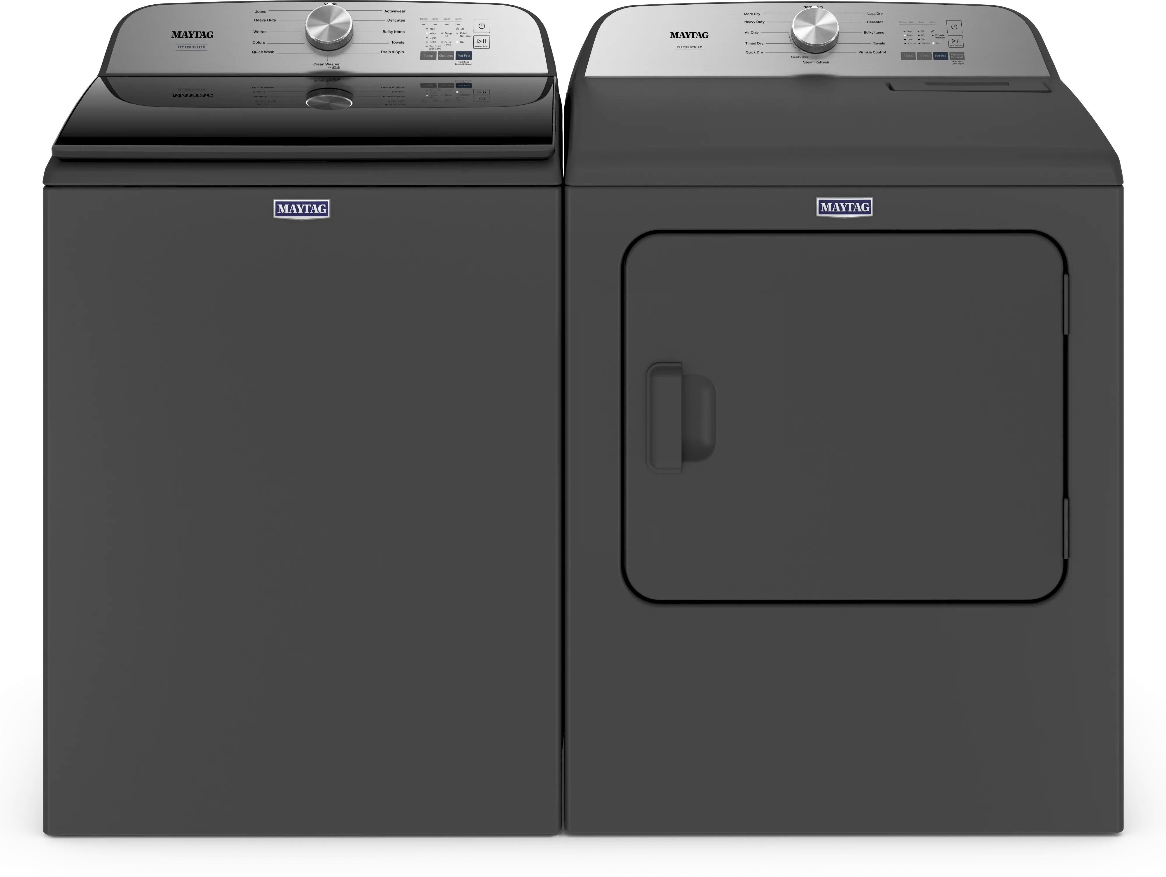 .MAT-B/B-6500-GAS-PR Maytag Pet Pro Gas Washer and Dryer Set - Black 6500B-1