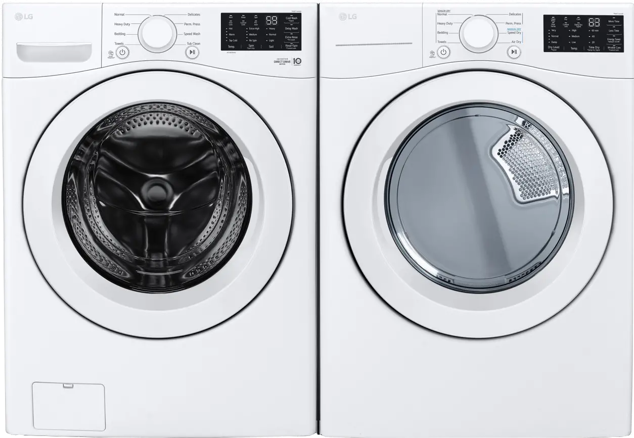 .LG-W/W-3470-GAS--PR LG Gas Washer and Dryer Set - White 3470W-1