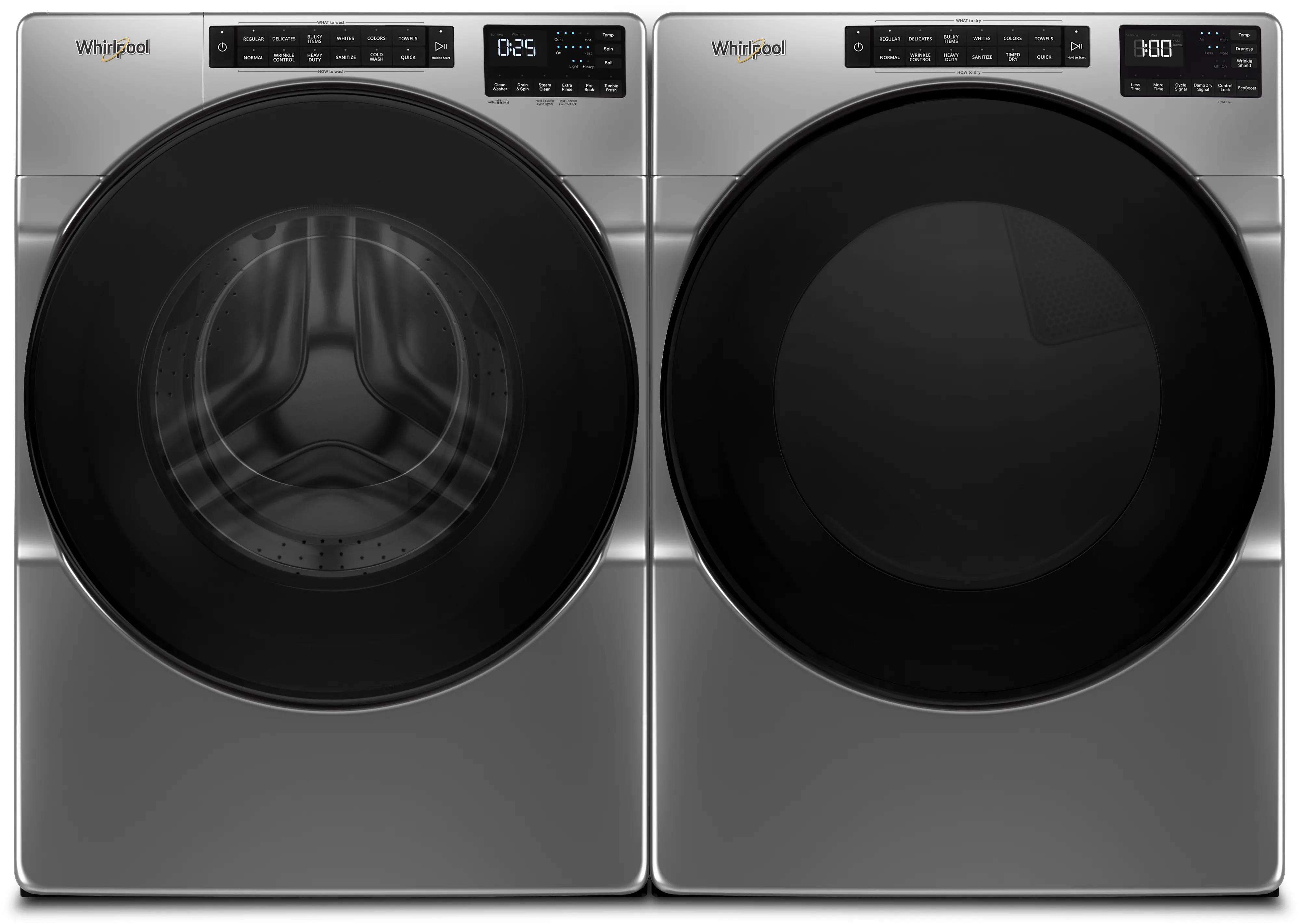 .WHP-CRM-5605-GAS-PR Whirlpool Gas Washer and Dryer Set - Chrome Shadow W5605C-1