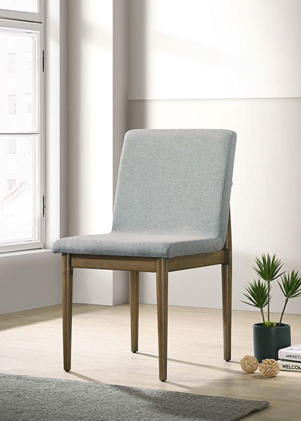 Sofie Brown and Gray Upholstered Dining Chair