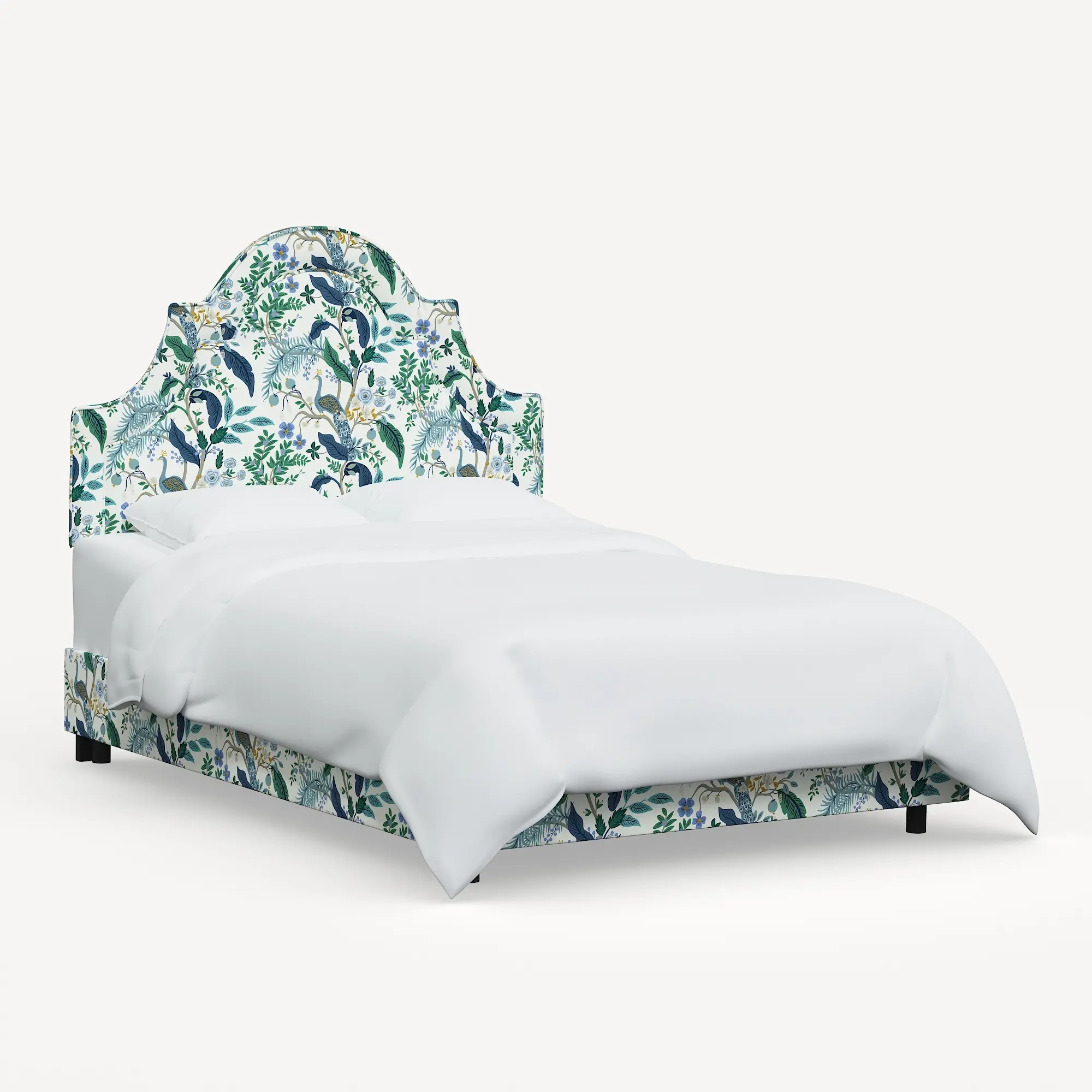 181BEDRPCPCBLWHLCB Rifle Paper Co. Marion Blue Peacock Full Bed-5