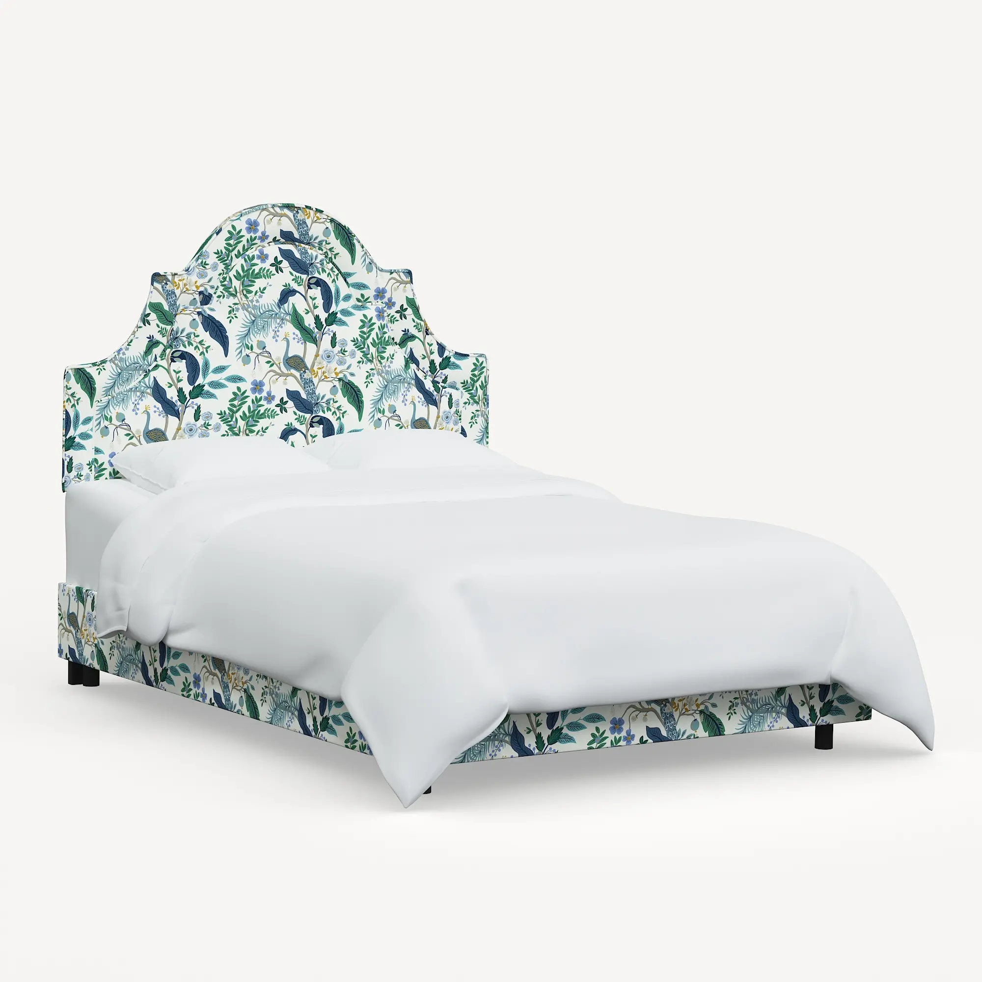 182BEDRPCPCBLWHLCB Rifle Paper Co. Marion Blue Peacock Queen Bed-5