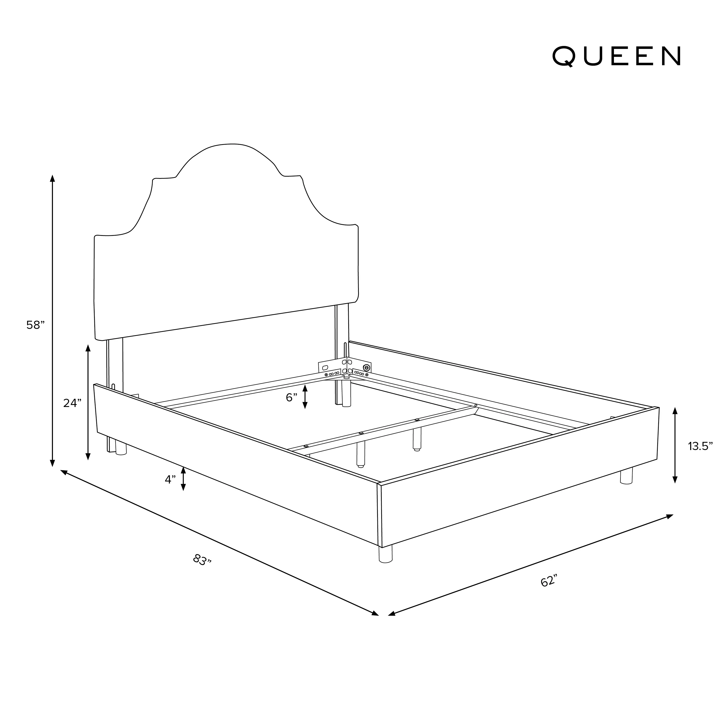 182BEDRPCAVBLKCRMLCB Rifle Paper Co Marion Aviary Cream & Black Queen Bed-4