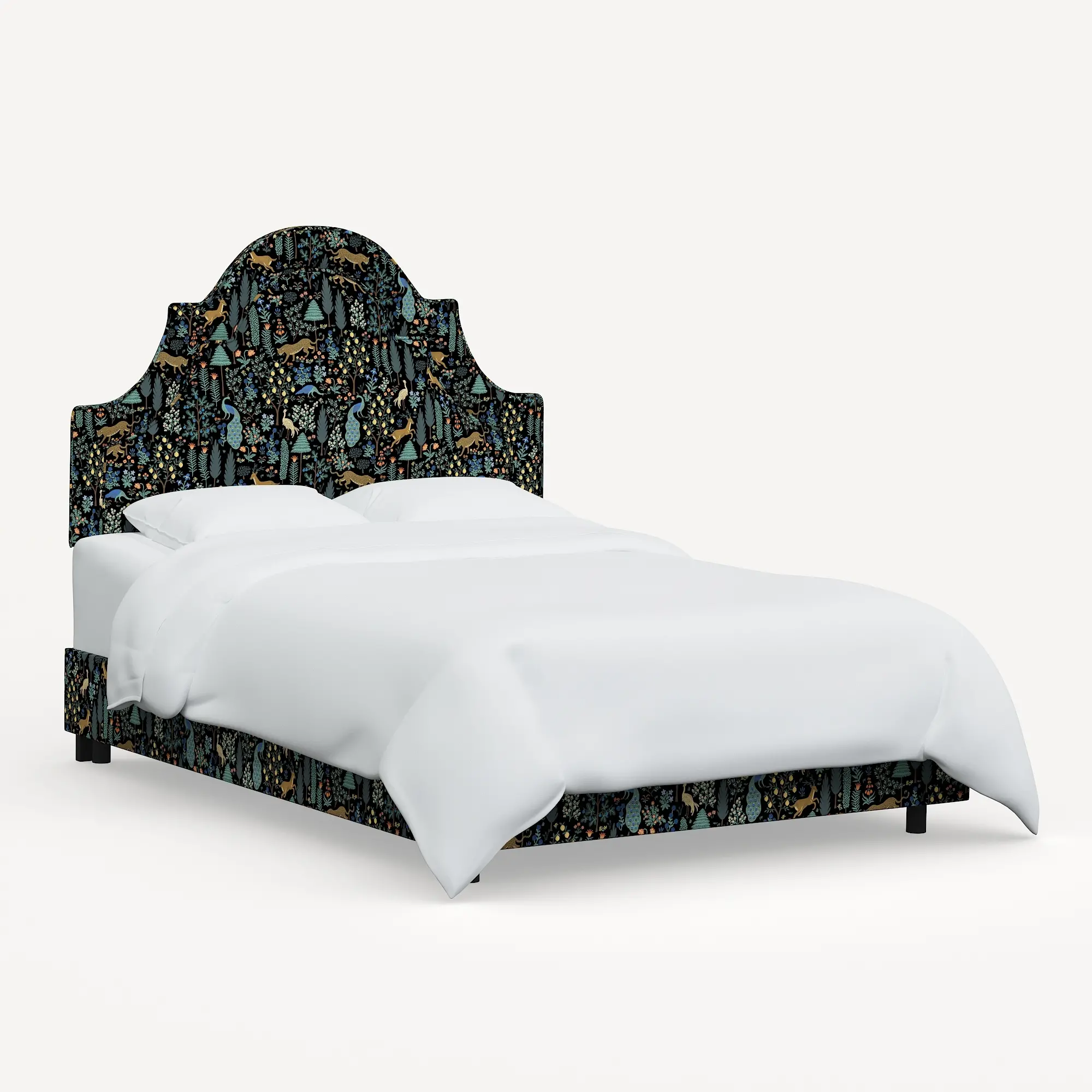 183BEDRPCMNBLKLCB Rifle Paper Co Marion Menagerie Black King Bed-2