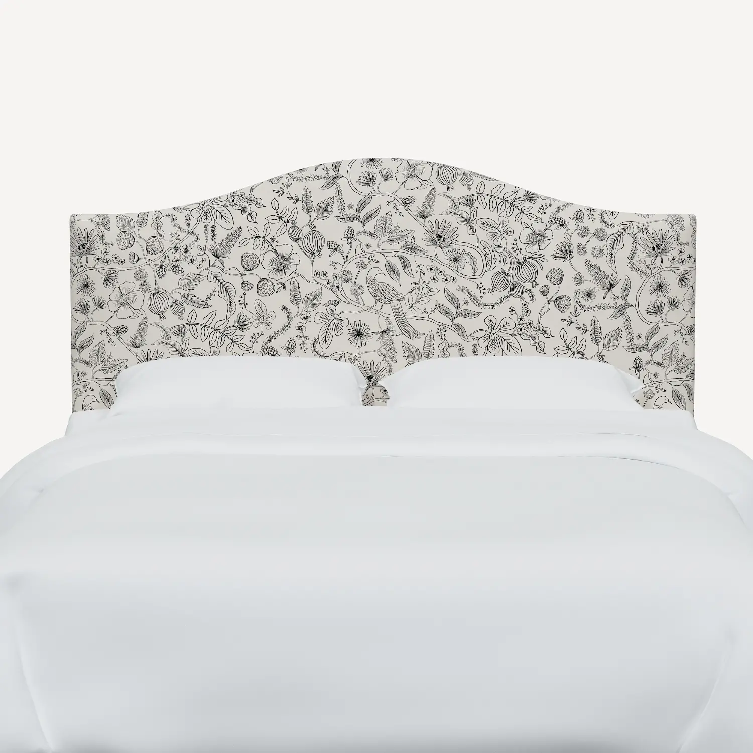 914CRPCAVBLKCRMLCB Rifle Paper Co Mayfair Aviary Cream & Black Cal-King Headboard-1