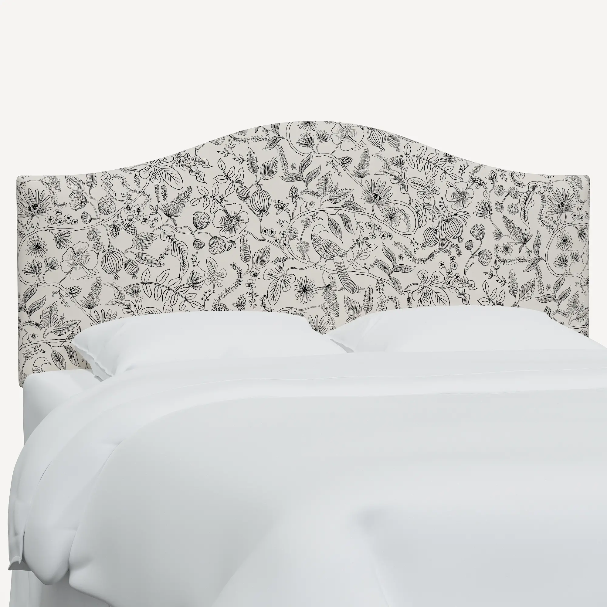 914CRPCAVBLKCRMLCB Rifle Paper Co Mayfair Aviary Cream & Black Cal-King Headboard-2