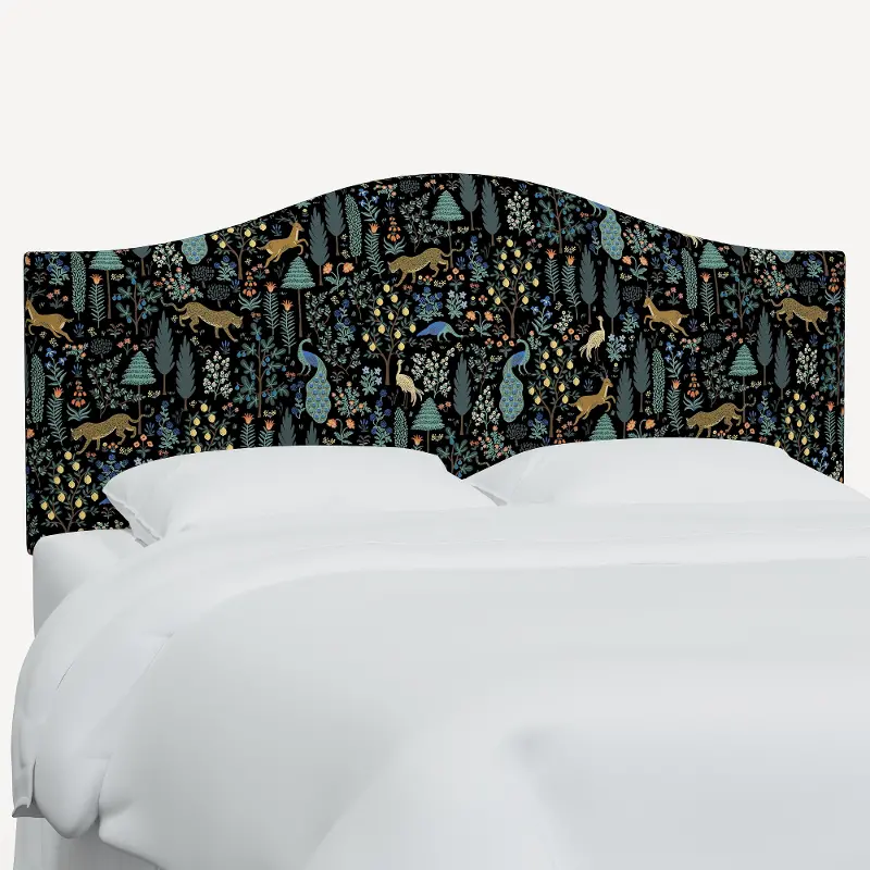 Rifle Paper Co Mayfair Menagerie Black Full Headboard