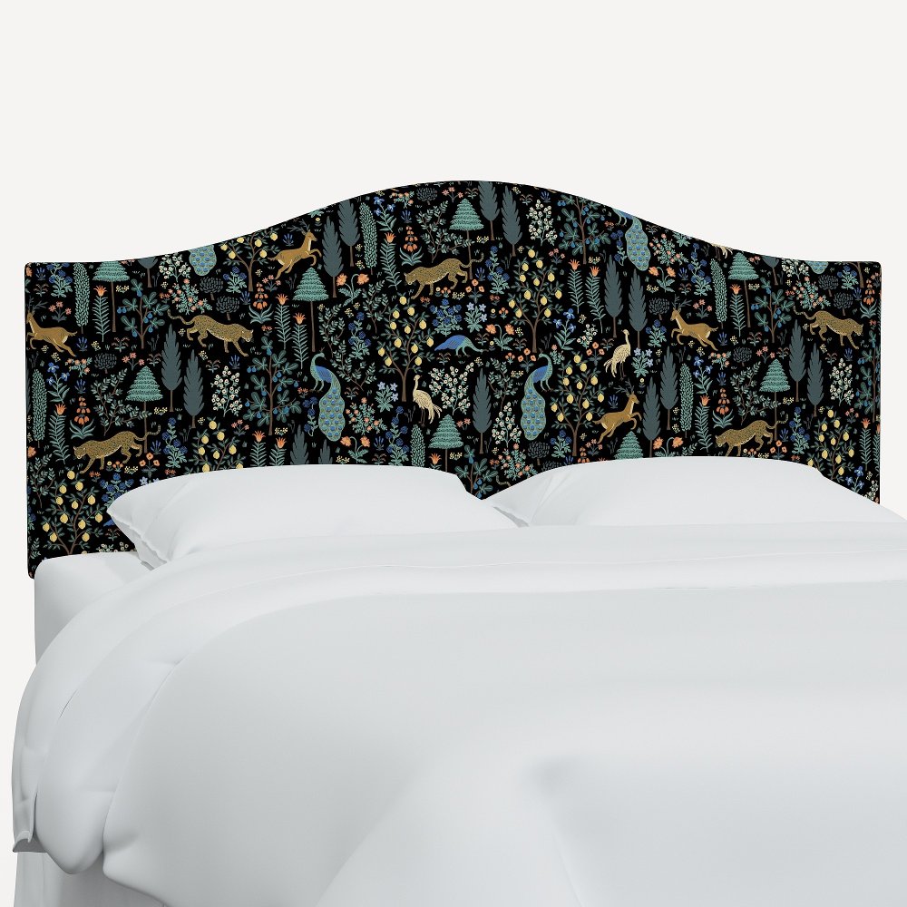 Rifle Paper Co Mayfair Menagerie Black Queen Headboard