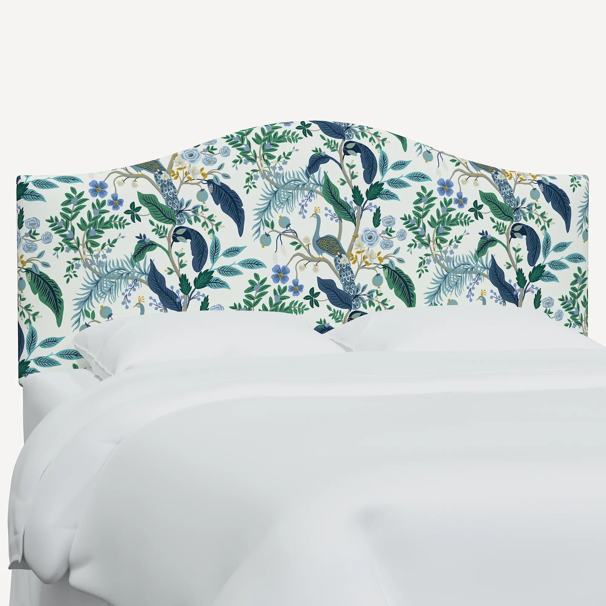 914CRPCPCBLWHLCB Rifle Paper Co Mayfair Blue Peacock Cal-King Headboard-2