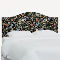 912QRPCSTFLBLKLCB Rifle Paper Co Mayfair Black Strawberry Fields Queen Headboard