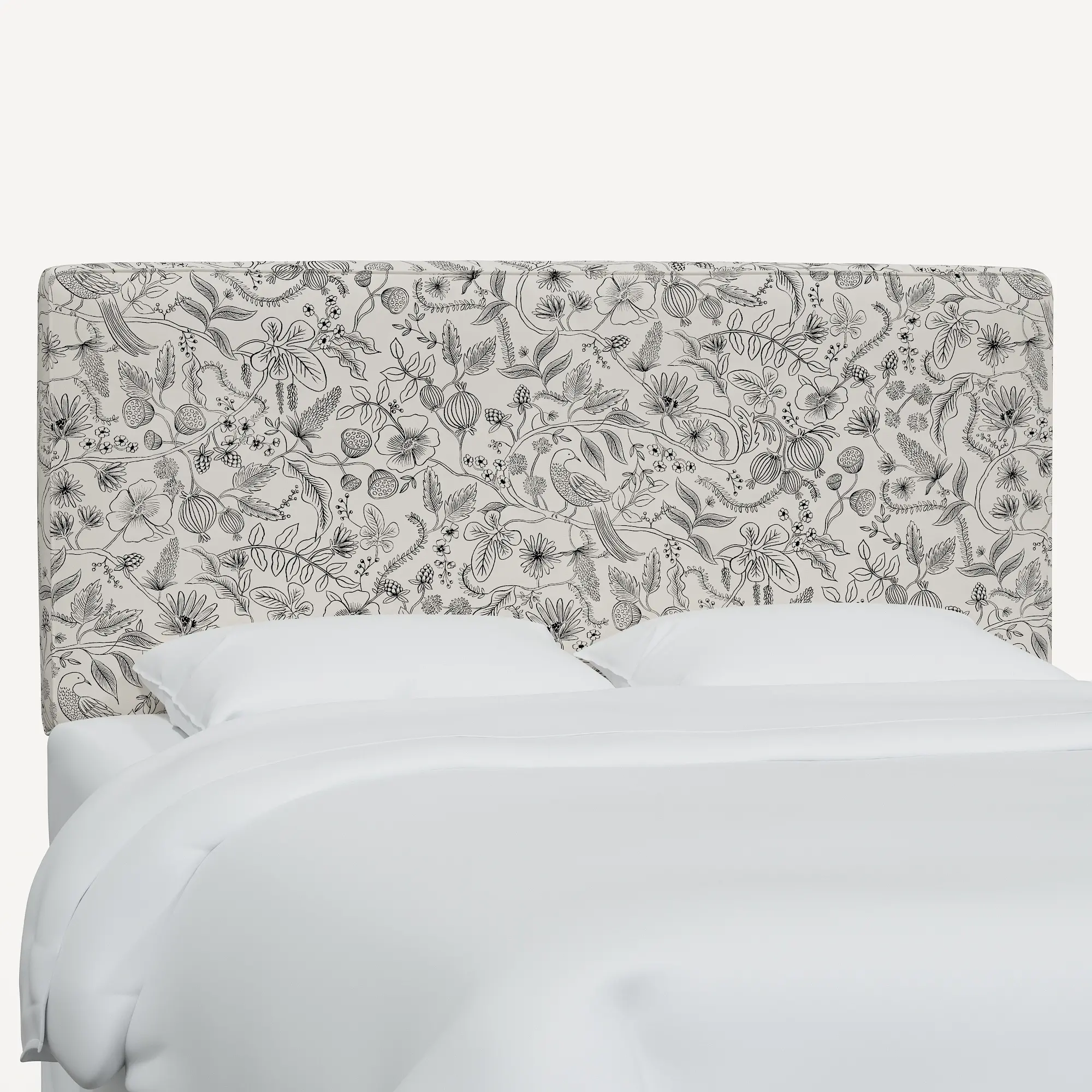 484CRPCAVBLKCRMLCB Rifle Paper Co Elly Aviary Cream & Black Cal-King Headboard-1