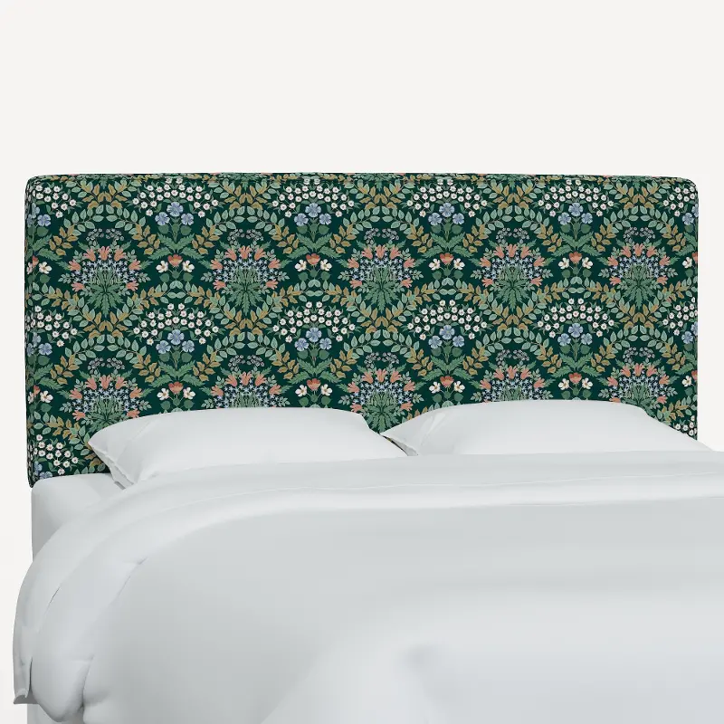 Rifle Paper Co Elly Bramble Emerald Cal-King Headboard