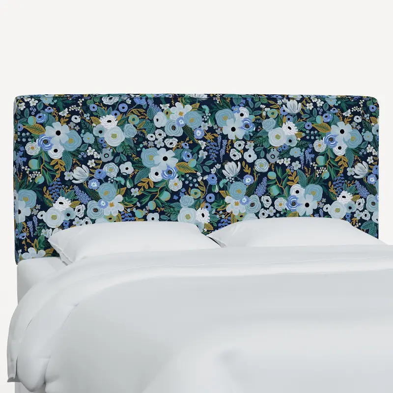 Rifle Paper Co Elly Garden Party Blue Cal-King Headboard