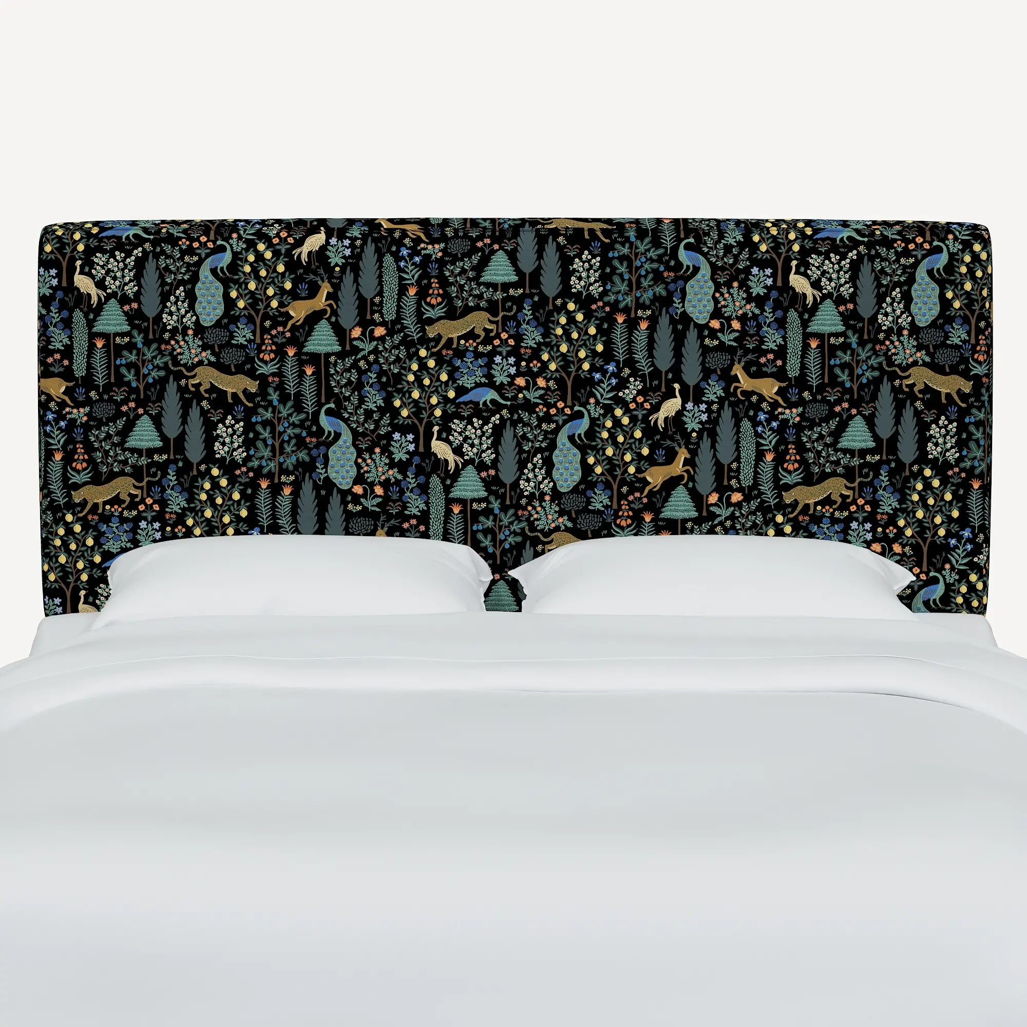 484CRPCMNBLKLCB Rifle Paper Co Elly Menagerie Black Cal-King Headboard-2