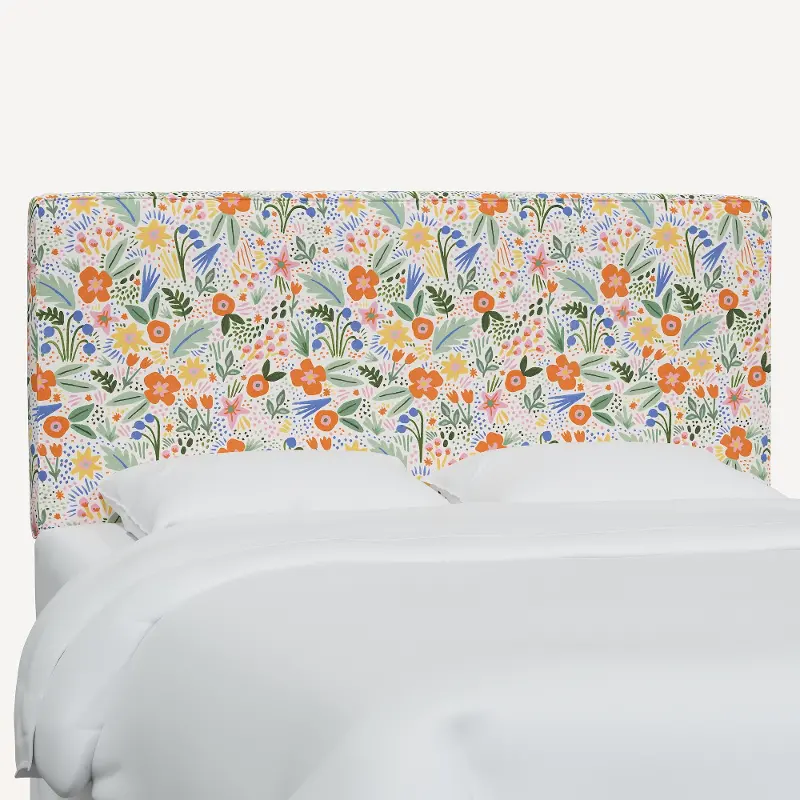 Rifle Paper Co Elly Multicolor Floral Queen Headboard