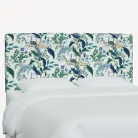 480TRPCPCBLWHLCB Rifle Paper Co Elly Blue Peacock Twin Headboard
