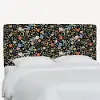 480TRPCSTFLBLKLCB Rifle Paper Co Elly Black Strawberry Fields Twin Headboard