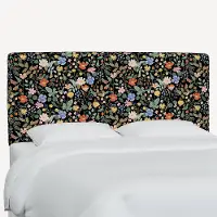 481FRPCSTFLBLKLCB Rifle Paper Co Elly Black Strawberry Fields Full Headboard