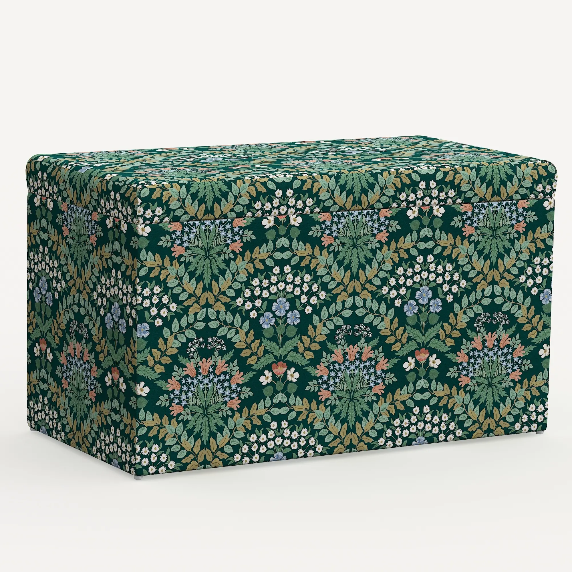 4325STRPCBREMRLCB Rifle Paper Co. Willie Bramble Emerald Storage Bench-1