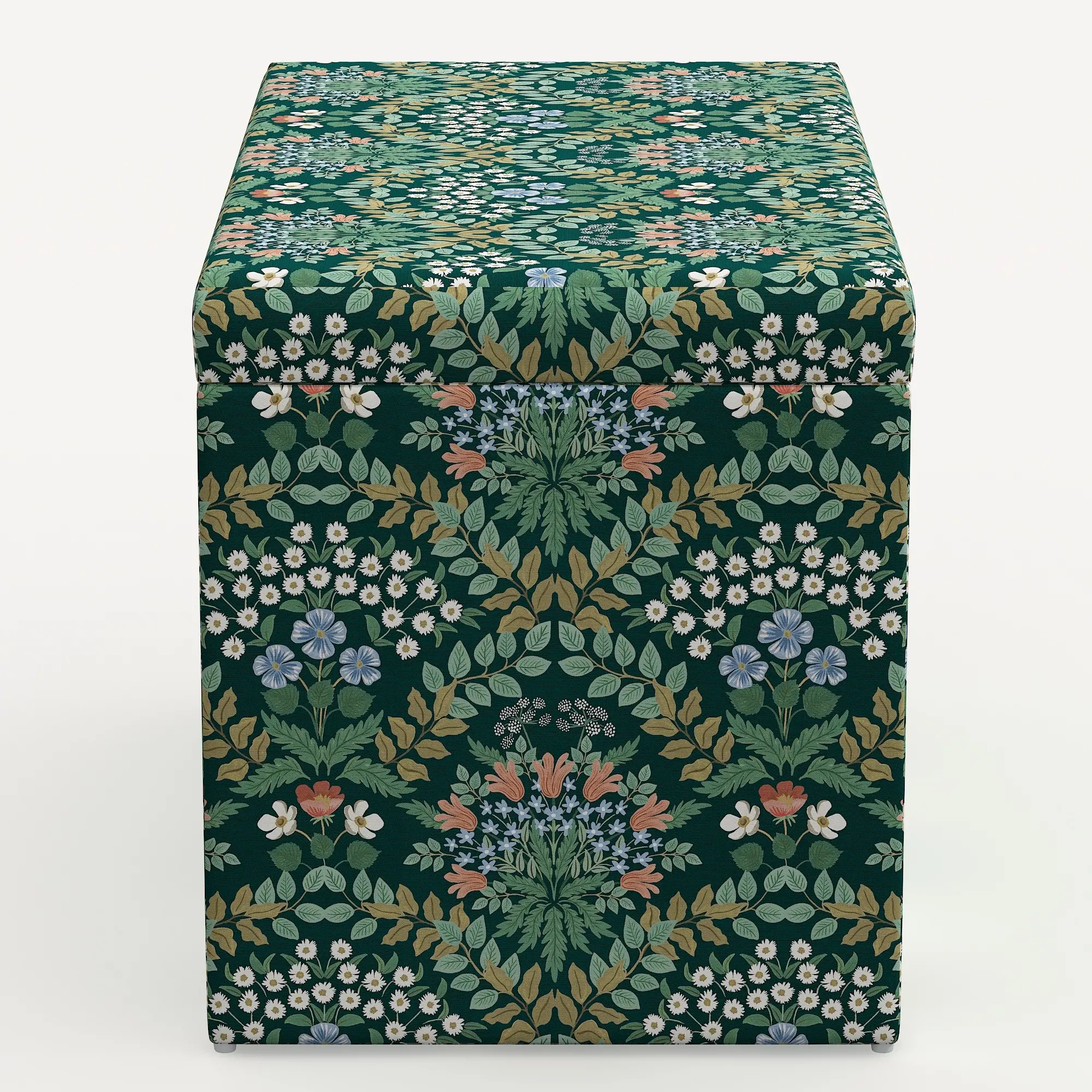 4325STRPCBREMRLCB Rifle Paper Co. Willie Bramble Emerald Storage Bench-3