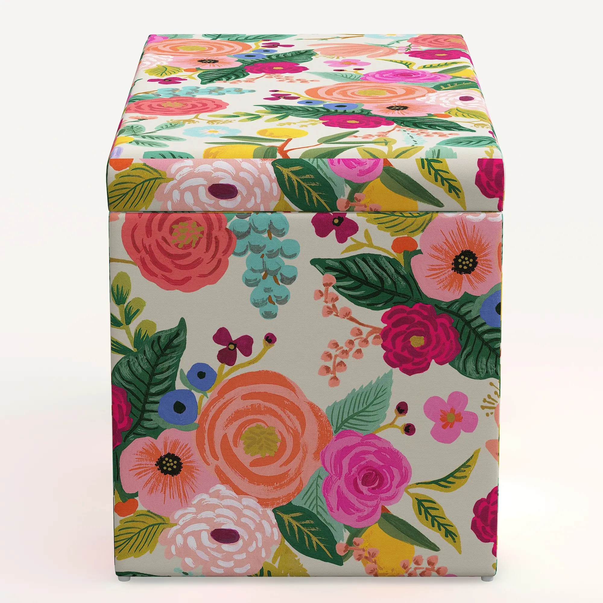 4325STRPCGRPRTLCB Rifle Paper Co. Willie Pink Garden Party Storage Bench-3