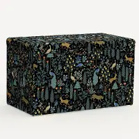 4325STRPCMNBLKLCB Rifle Paper Co. Willie Menagerie Black Storage Bench